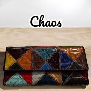 Chaos Patchwork Bohemian Leather Wallet Credit Card Coin Holder Multi Slot